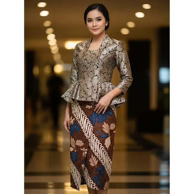 Model Atasan Brokat Bawahan Batik Terbaru