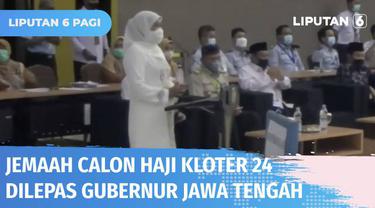 Sebanyak 450 jemaah calon haji yang tergabung dalam kloter 24 dilepas Gubernur Jawa Timur, Khofifah Indar Parawansa di Hall Muzdalifah Asrama Haji embarkasi Surabaya pada Selasa (21/06) pagi.