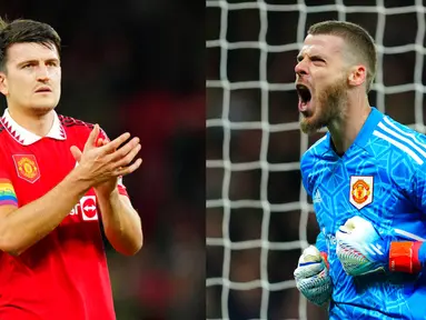 Kemenangan MU atas West Ham tak lepas dari peran David de Gea dan juga Harry Maguire yang mengawal barisan pertahanan MU yang digempur habis-habisan pada babak kedua. Berikut momen kekompakan keduanya. (Foto-foto: AP Photo/Jon Super)