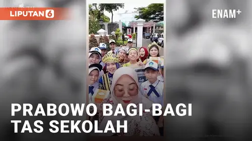 VIDEO: Momen Antusias Siswa dapat Tas Sekolah dari Prabowo