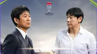 Piala Asia - Jepang Vs Timnas Indonesia - Hajime Moriyasu Vs Shin Tae-yong (Bola.com/Adreanus Titus)