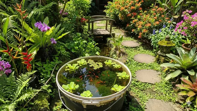Ilustrasi Barang Bekas di Rumah yang Bisa Diubah Menjadi Kolam Ikan Produktif/Gemini AI
