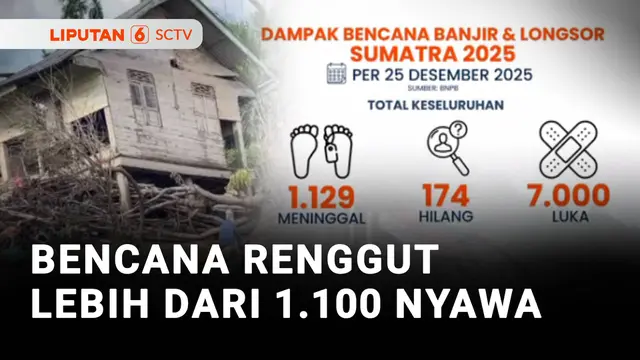 Hampir Sebulan Bencana Sumatra, Korban Meninggal Tembus 1.129 Orang