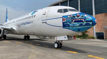 Desain masker baru pesawat Garuda Indonesia pada armada B737-800 NG