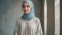 6 Model Gamis Kaftan Putih dan Padu Padan Hijab untuk Idul Adha 2025
