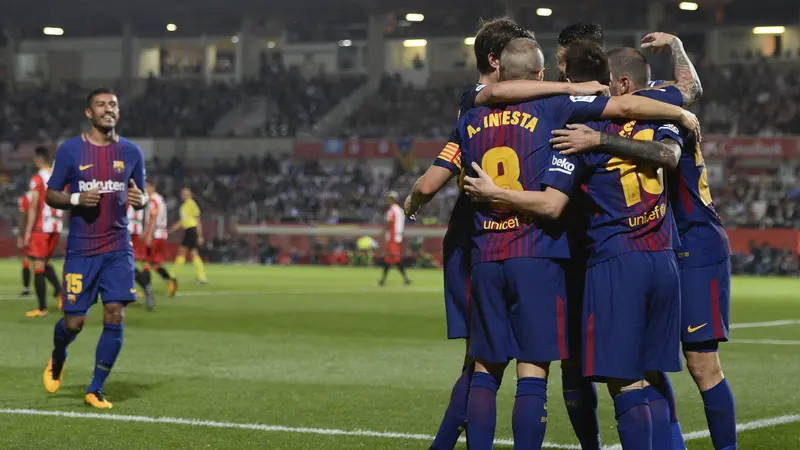 FOTO: Bungkam Girona, Barcelona Jaga Kesempurnaan