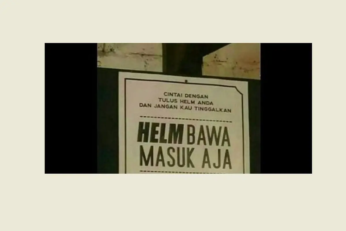 Biar Helm Nggak Hilang di Parkiran, Baca Pengumuman Ini Deh