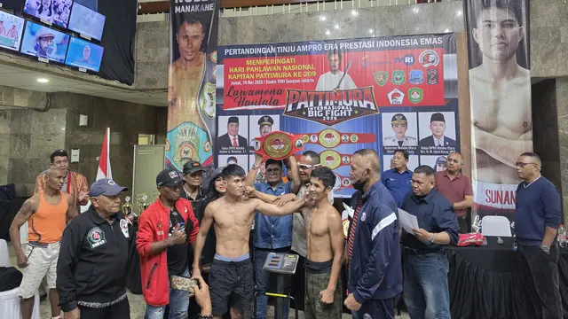 Suasana timbang badan Pattimura International Big Fight 2026