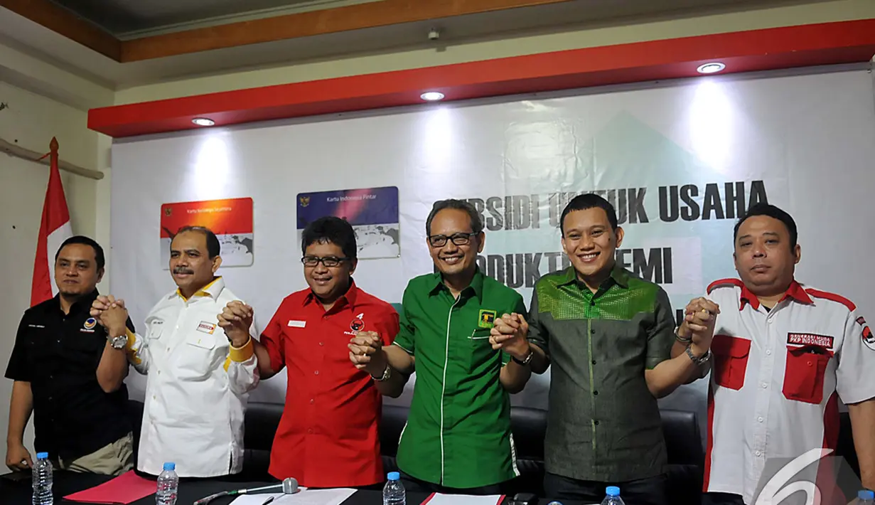 Koalisi Indonesia Hebat mengadakan jumpa pers di Jakarta, Kamis (20/11/2014) terkait kenaikan harga BBM (Liputan6.com/Johan Tallo)