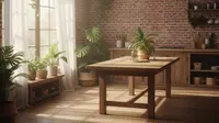8 Model Dapur Rustic Tropis dengan Pencahayaan Alami dan Dinding Bata Merah