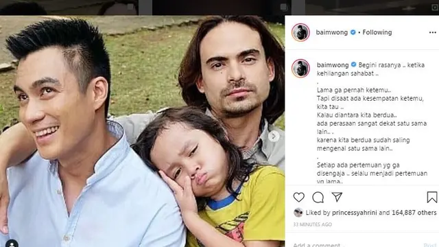 Unggahan Baim Wong. (Foto: Instagram @baimwong)
