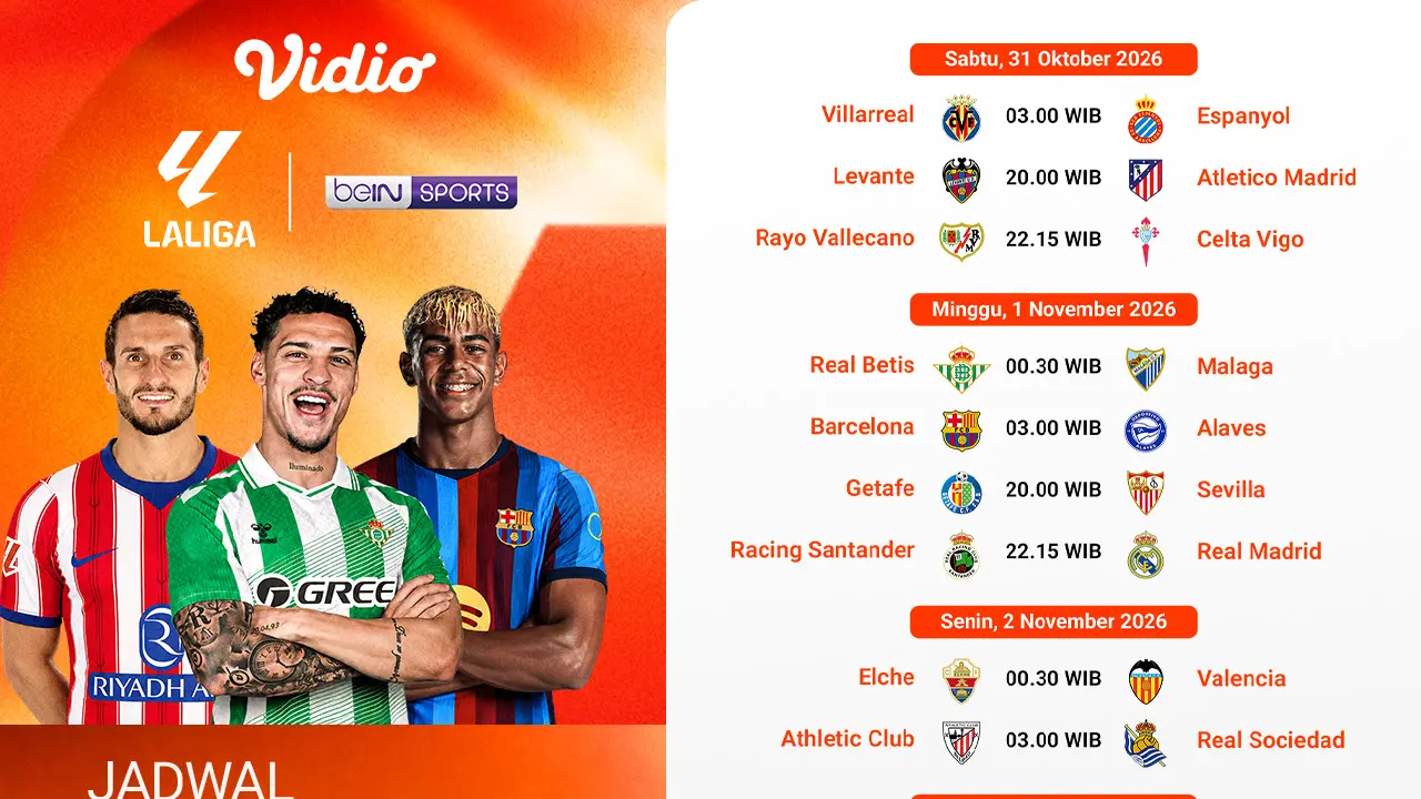 Jadwal La Liga 2026/27 Pekan ke-11
