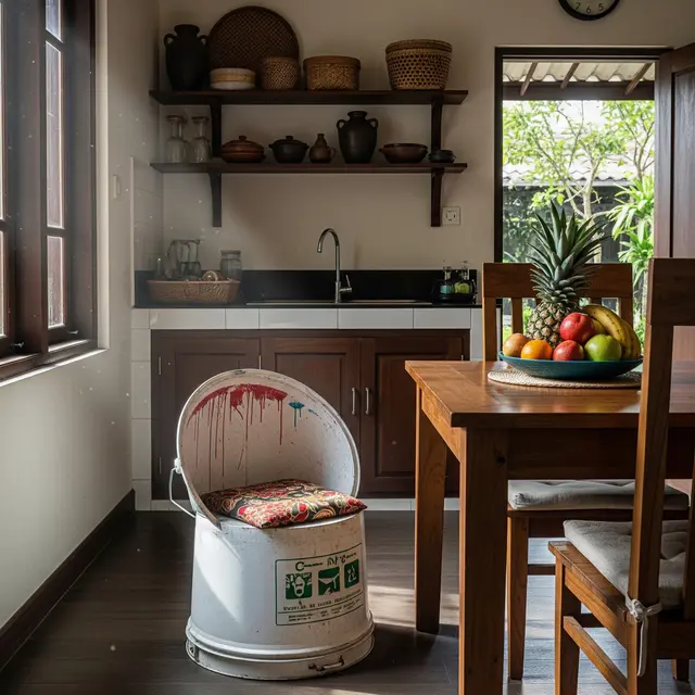 Cara Membuat Kursi Mini dari Ember Cat Bekas