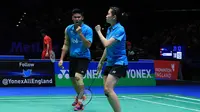 Ganda campuran Indonesia Praveen Jordan/Debby Susanto tinggal selangkah lagi meraih gelar juara All England 2016. (Liputan6.com/Humas PP PBSI)