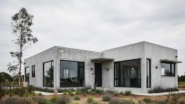 Rumah 1 Lantai di Desa Gaya Industrial Kekinian (Gemini AI)
