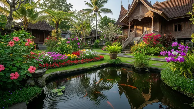 Inspirasi Halaman Rumah Kampung dengan Kebun Bunga/AI Generated