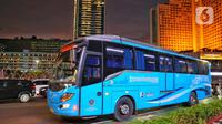 Penambahan rute Transjabodetabek untuk memperluas jaringan transportasi publik ke wilayah penyangga kota Jakarta. (Liputan6.com/Angga Yuniar)