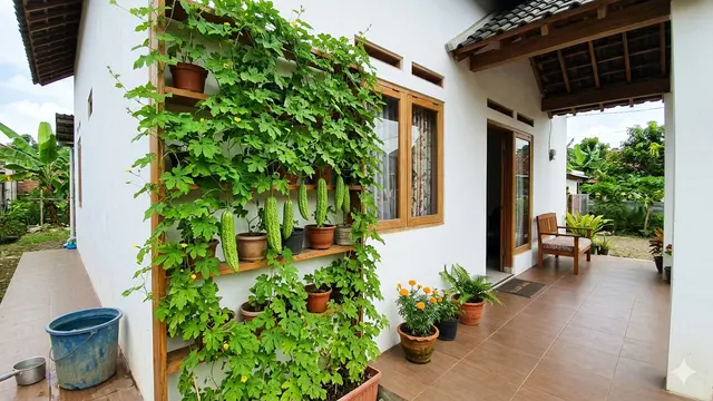Ide Kebun Pare Mini di Teras Rumah Sederhana. Gemini
