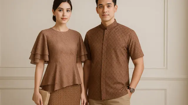 7 Inspirasi Model Batik Kombinasi Brokat Sarimbit Terbaru 2025, Tampil Kompak dan Elegan untuk Acara Formal