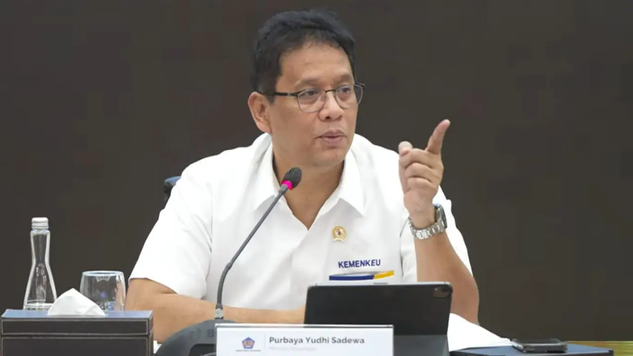 Menteri Keuangan (Menkeu) Purbaya Yudhi Sadewa dalam konferensi pers APBN KiTa