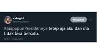 Siapapun presidennya (sumber: twitter.com/aulmaulidiana)