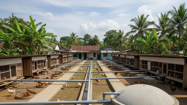 desain kandang ayam yang menghasilkan biogas skala kecil