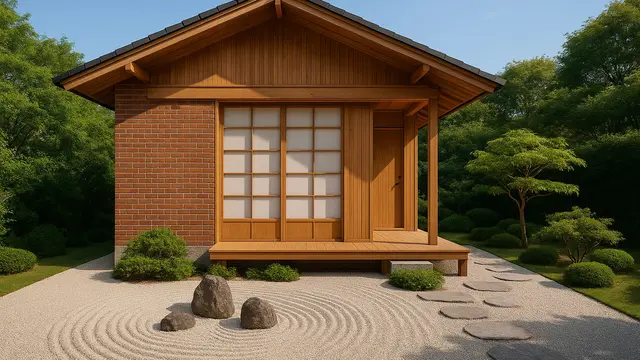 Model Rumah Kecil Tapi Cantik 5x7 Meter dari Bata Ekspos dan Kayu/Ilustrasi AI