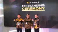 PT Bank KB Bukopin Tbk resmi mengubah merek dan logo menjadi KB Bank, di Jakarta, Senin (4/3/2024). (Tira/Liputan6.com)