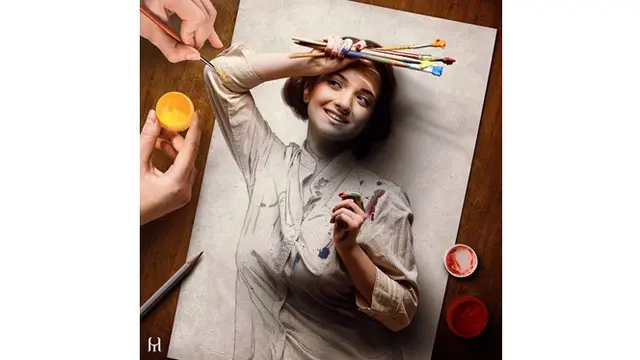 Pria Ini Padukan Gambar Pensil dengan Foto, 5 Hasilnya Nyata Banget