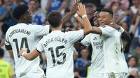 Eksekusi penalti Kylian Mbappe berhasil membawa Real Madrid meraih kemenangan 1-0 atas Osasuna pada laga pekan perdana La Liga di Santiago Bernabeu, Rabu (20/8/2025) dini hari WIB. (AFP/Thomas Coex)