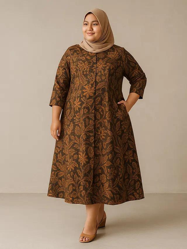 Model Batik Vintage Klasik 2025 Untuk Orang Gemuk/AI