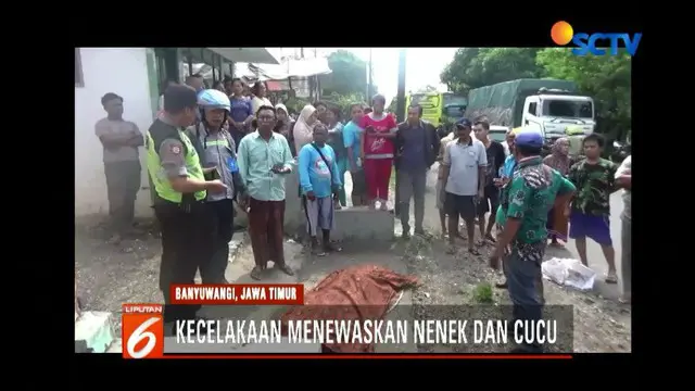 Seorang nenek dan cucu di Banyuwangi, Jawa Timur, tewas saat motor oleng menabrak pembatas jalan.