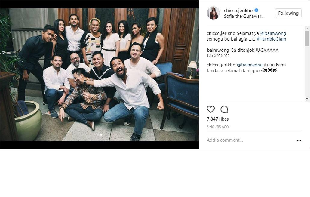 Chicco Jerikho tonjok wajah Baim Wong (Foto: Instagram)