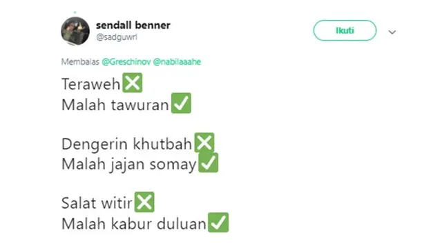 Plesetan ejaan (Sumber: Twitter/sadguwrl)