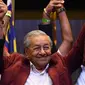 Mahathir Mohamad mencetak kemenangan bersejarah di Pemilu Malaysia 2018 (AFP)