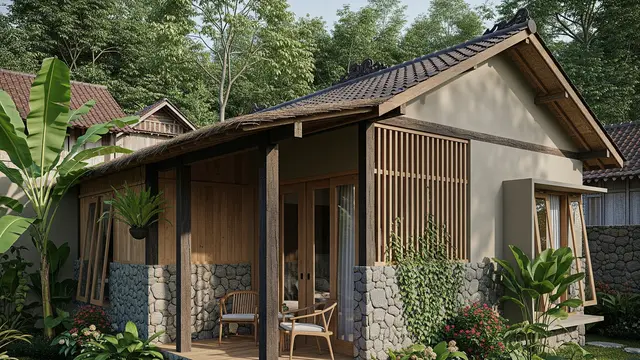 Model Rumah 8x10 di Desa/Rumah 8x10 Gaya Modern Klasik