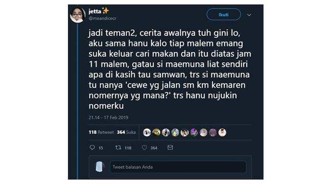 Cewek Labrak Orang yang Dekat (Sumber: Twitter)