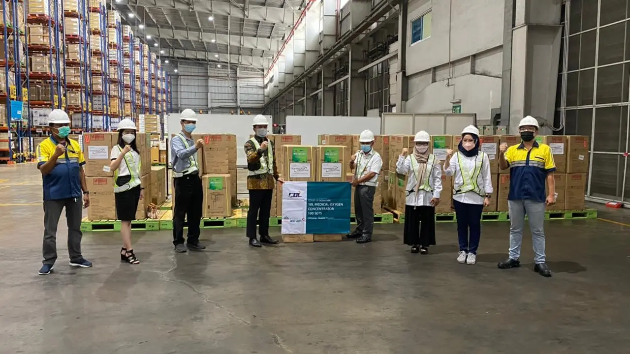 ANTAM dan CBL Donasikan Oxygen Concentrator untuk Penanganan COVID-19