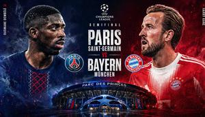 Cover prediksi Paris Saint-Germain versus Bayern Munchen. (Bola.com/ChatGPT)
