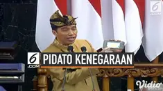 Presiden Jokowi menyampaikan Pidato Kenegaraan menyambut HUT RI ke-74 di depan sidang bersama DPD-DPR pada Jumat (16/8/2019)