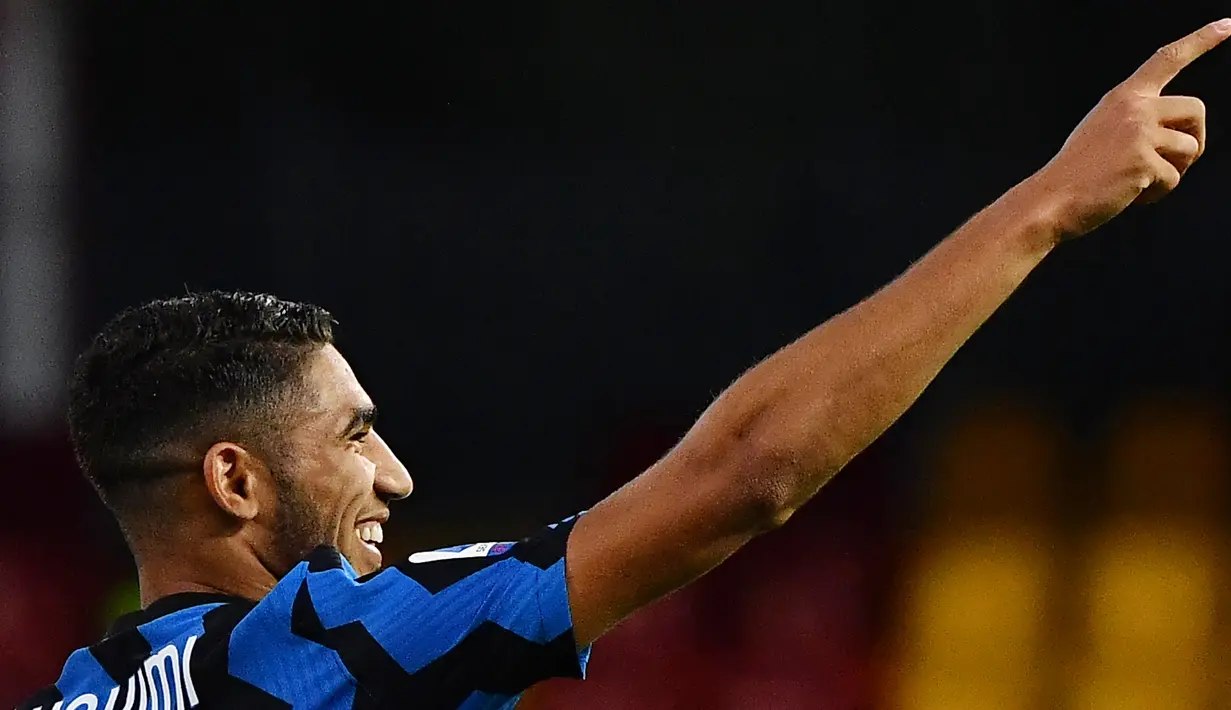 7 - Achraf Hakimi (Inter Milan) - Kecepatan: 95 dan Akselerasi: 93. (Photo by Tiziana FABI / AFP)