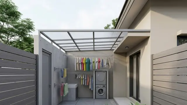 Ide Rumah 1 Lantai dengan Area Jemur Tersembunyi