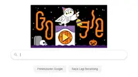 Google Doodle bertema Halloween. Dok: Google