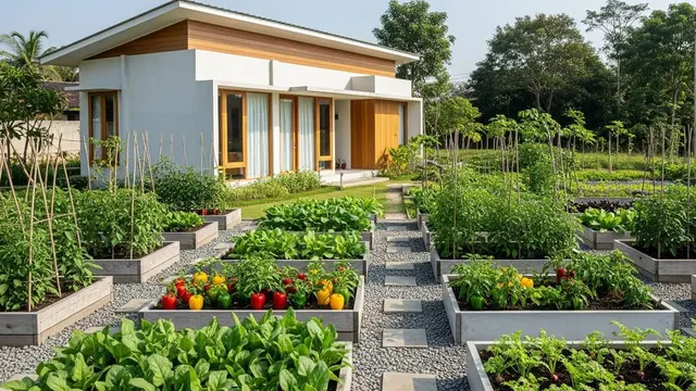Rumah Mini Tapi Punya Kebun Sayur Luas