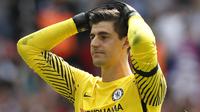 Kiper andalan Chelsea, Thibaut Courtois merupakan pemain andalan di timnas Belgia, Courtois  telah tampil sebanyak 49 kali untuk timnas Belgia. (AP/Kirsty Wigglesworth)