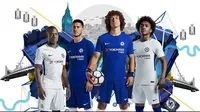 Chelsea meluncurkan seragam baru untuk 2017/2018. (Twitter)