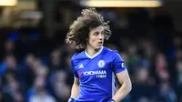 Pemain Chelsea, David Luiz merupakan salah satu pemain belakang dengan naluri mencetak gol yang tinggi. Saat ini David baru mencetak satu gol untuk timnya dan kemungkinan akan bertambah pundi-pundi golnya di Premier League. (AFP/Justin Tallis)