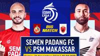 Jadwal pertandingan BRI Liga 1 antara Semen Padang vs PSM di Vidio. (sum. doc. vidio.com)