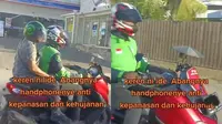 Viral, Driver Ojol Gunakan Payung Mini agar HP Tidak Kepanasan dan Kehujanan