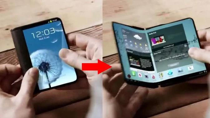 Smartphone yang diduga sebagai ponsel lipat Samsung (Sumber: Gizmochina)